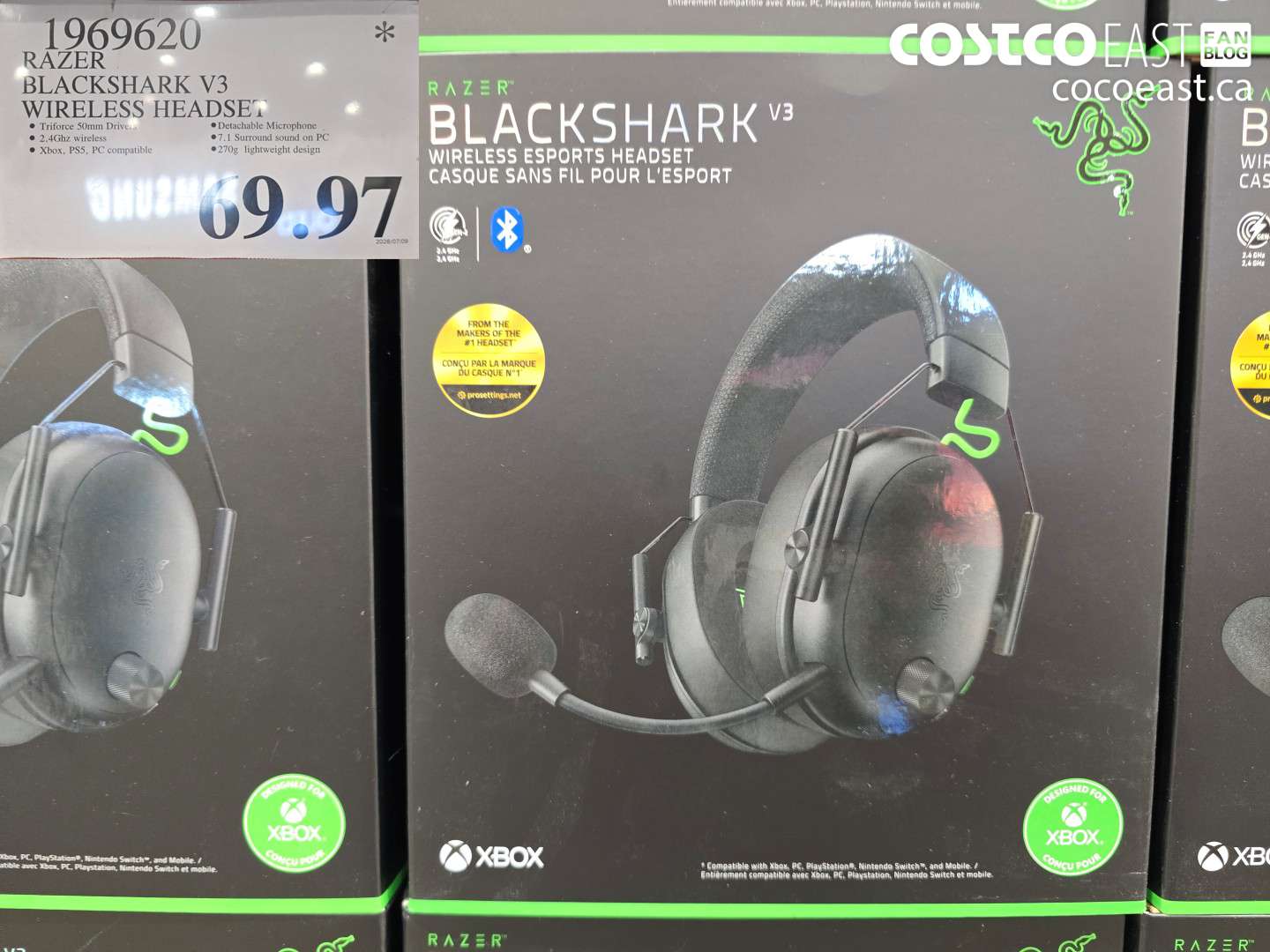 1969620 RAZER BLACKSHARK V3 WIRELESS HEADSET $69.97