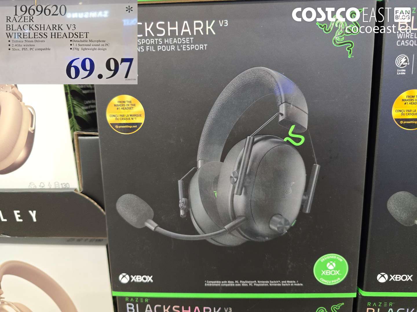 1969620 RAZER BLACKSHARK V3 WIRELESS HEADSET $69.97