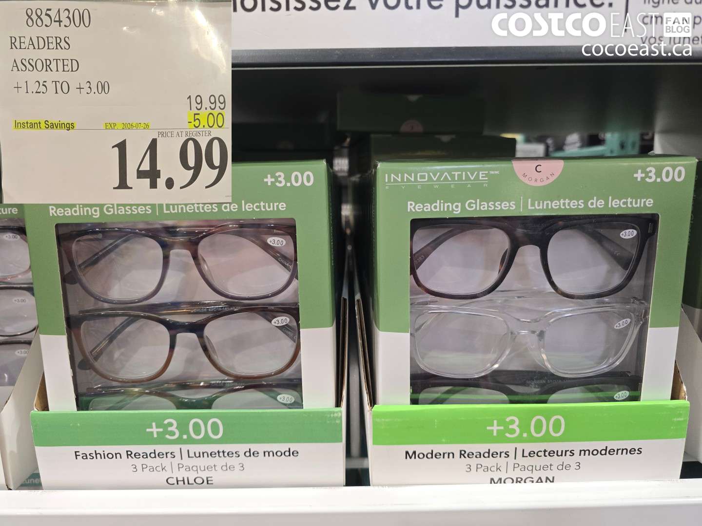8854300 READERS ASSORTED +1.25 TO +3.00 ($5.00 INSTANT SAVINGS EXPIRES ON 2026-07-26) $14.99