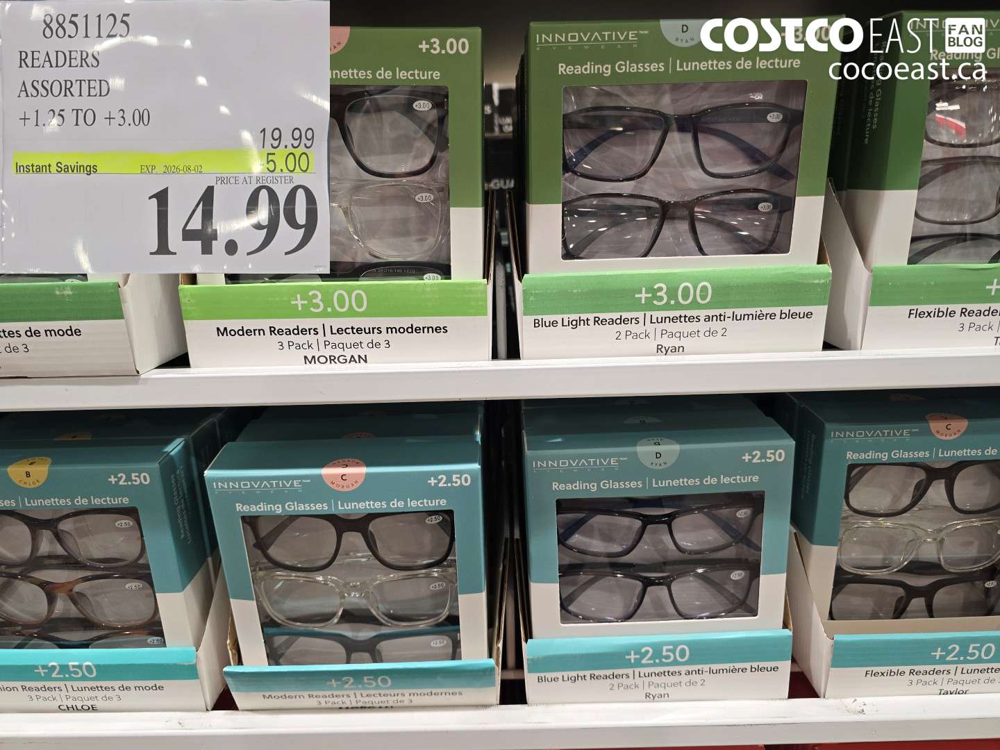 8851125 READERS ASSORTED +1.25 TO +3.00 ($5.00 INSTANT SAVINGS EXPIRES ON 2026-08-02) $14.99