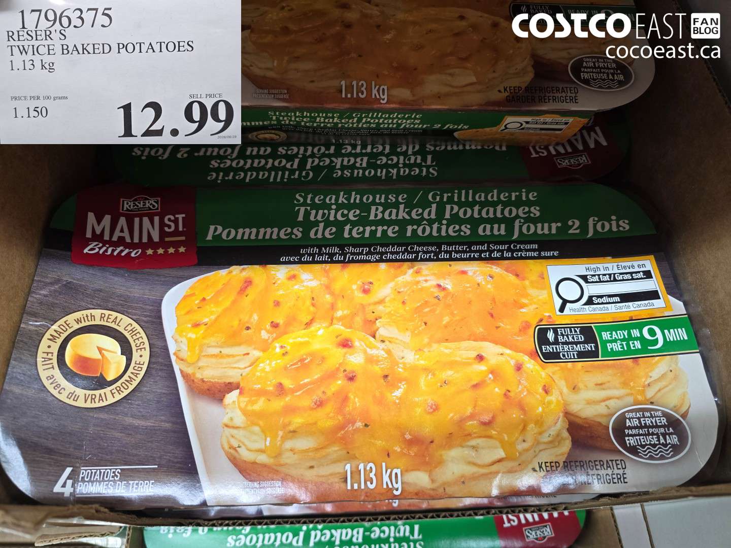 1796375 RESER'S TWICE BAKED POTATOES 1.13 KG $12.99