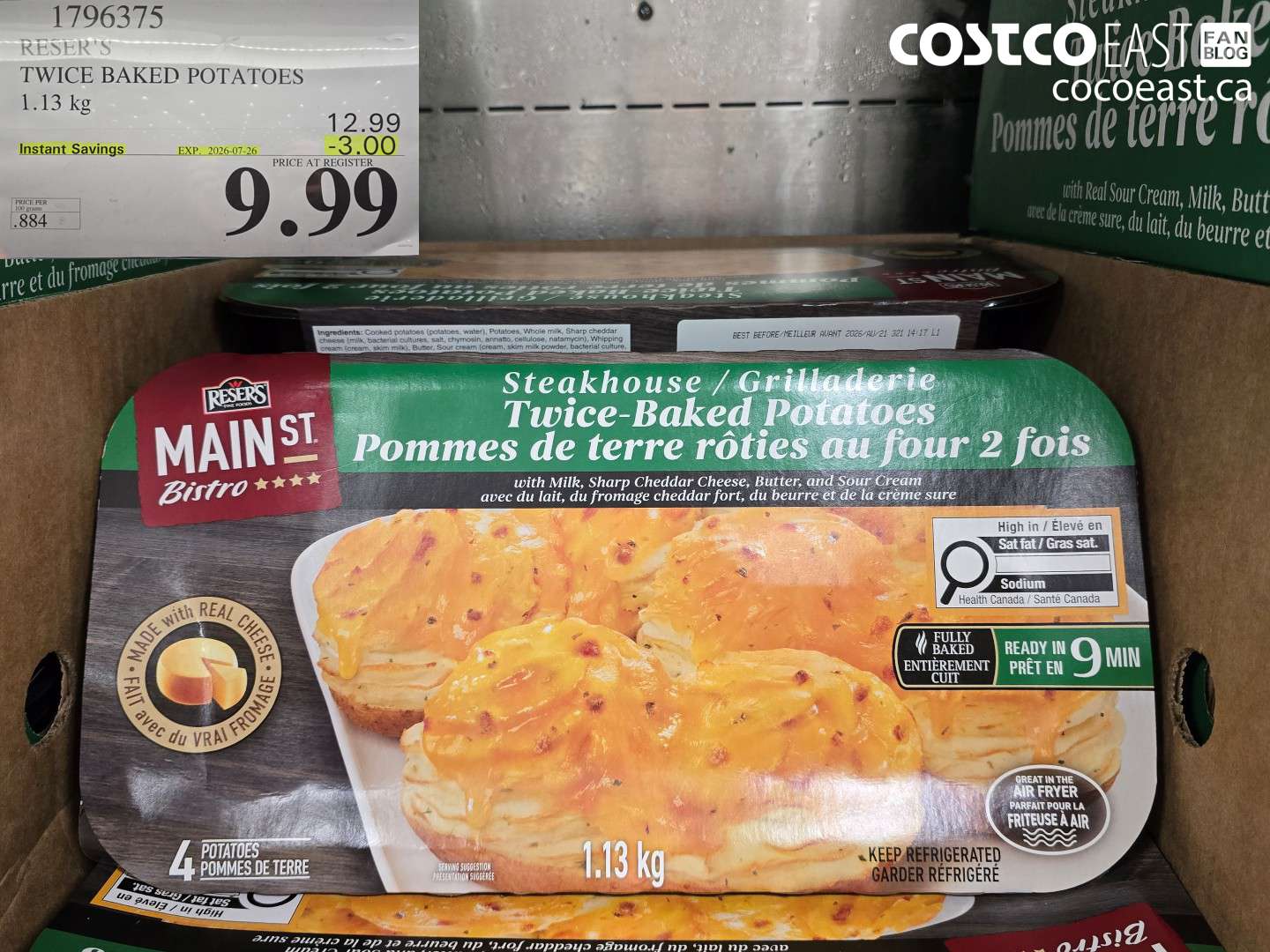 1796375 RESER'S TWICE BAKED POTATOES 1.13 KG ($3.00 INSTANT SAVINGS EXPIRES ON 2026-07-26) $9.99