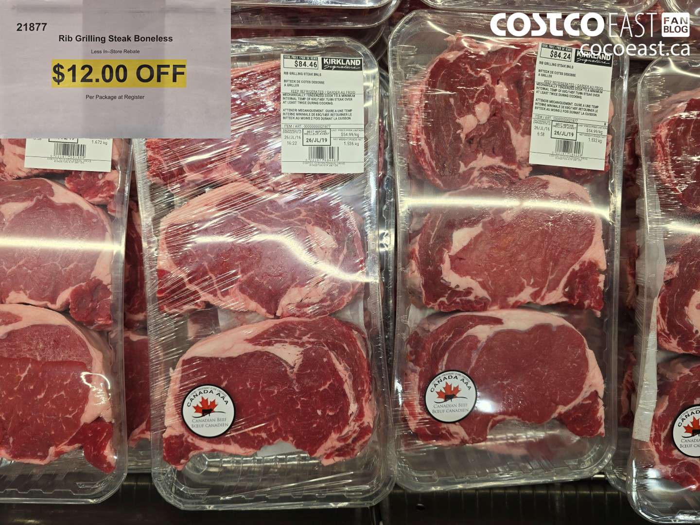 21877 RIB GRILLING STEAK BONELESS ($12.00 INSTANT SAVINGS)