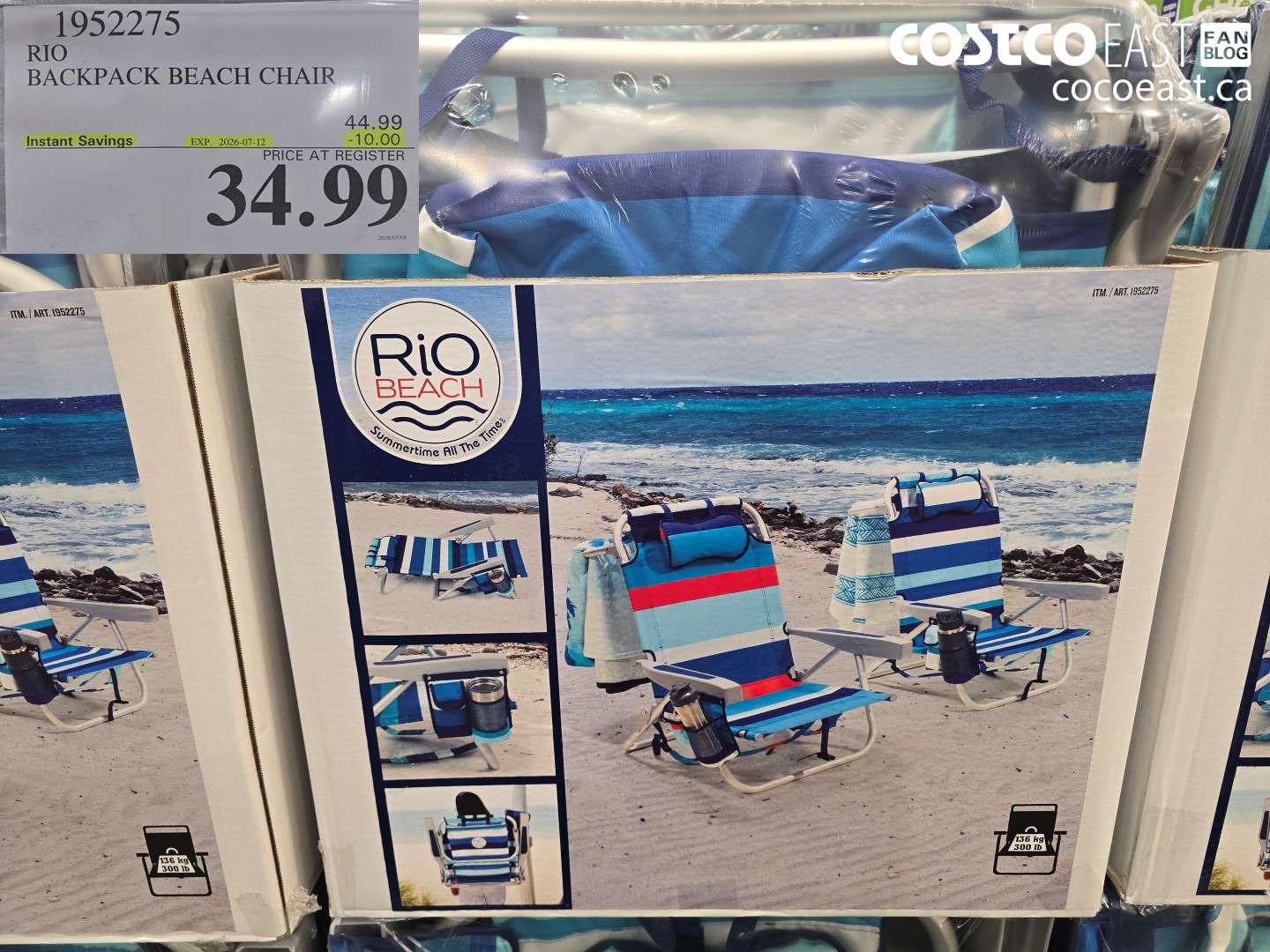 1952275 RIO BACKPACK BEACH CHAIR ($10.00 INSTANT SAVINGS EXPIRES ON 2026-07-12) $34.99