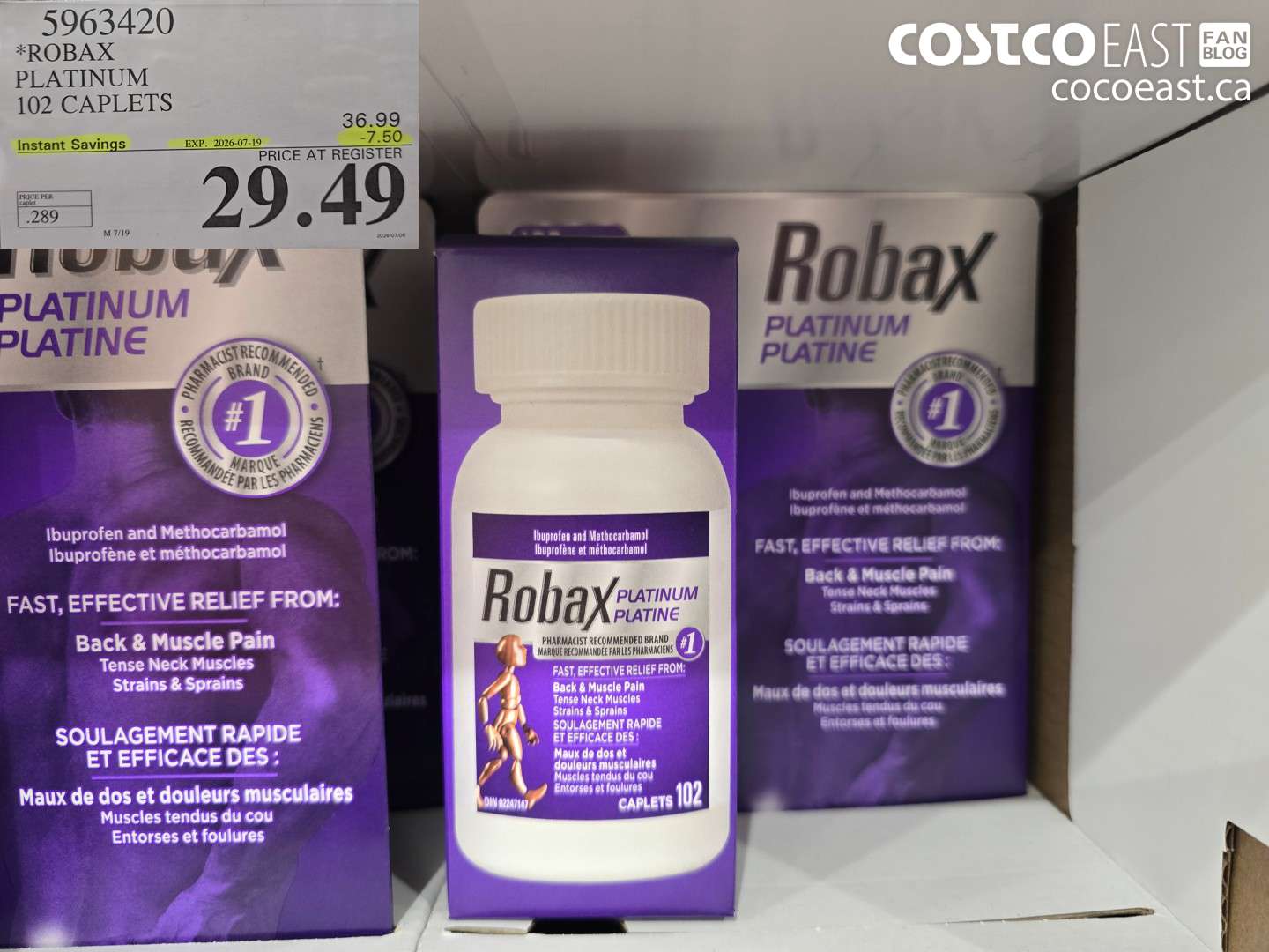 5963420 ROBAX PLATINUM 102 CAPLETS ($7.50 INSTANT SAVINGS EXPIRES ON 2026-07-19) $29.49