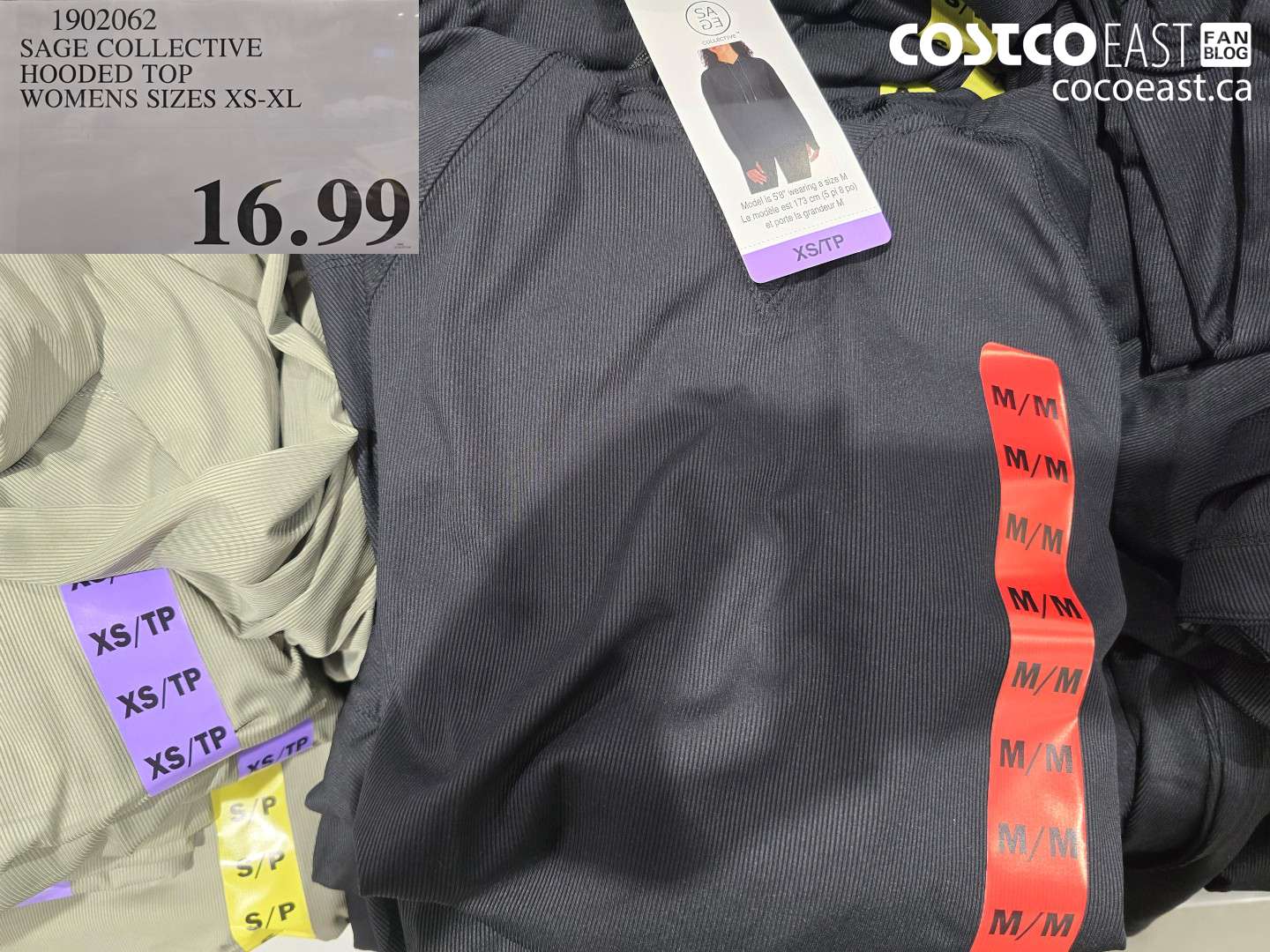 1902062 SAGE COLLECTIVE HOODED TOP WOMENS SIZES XS-XL $16.99