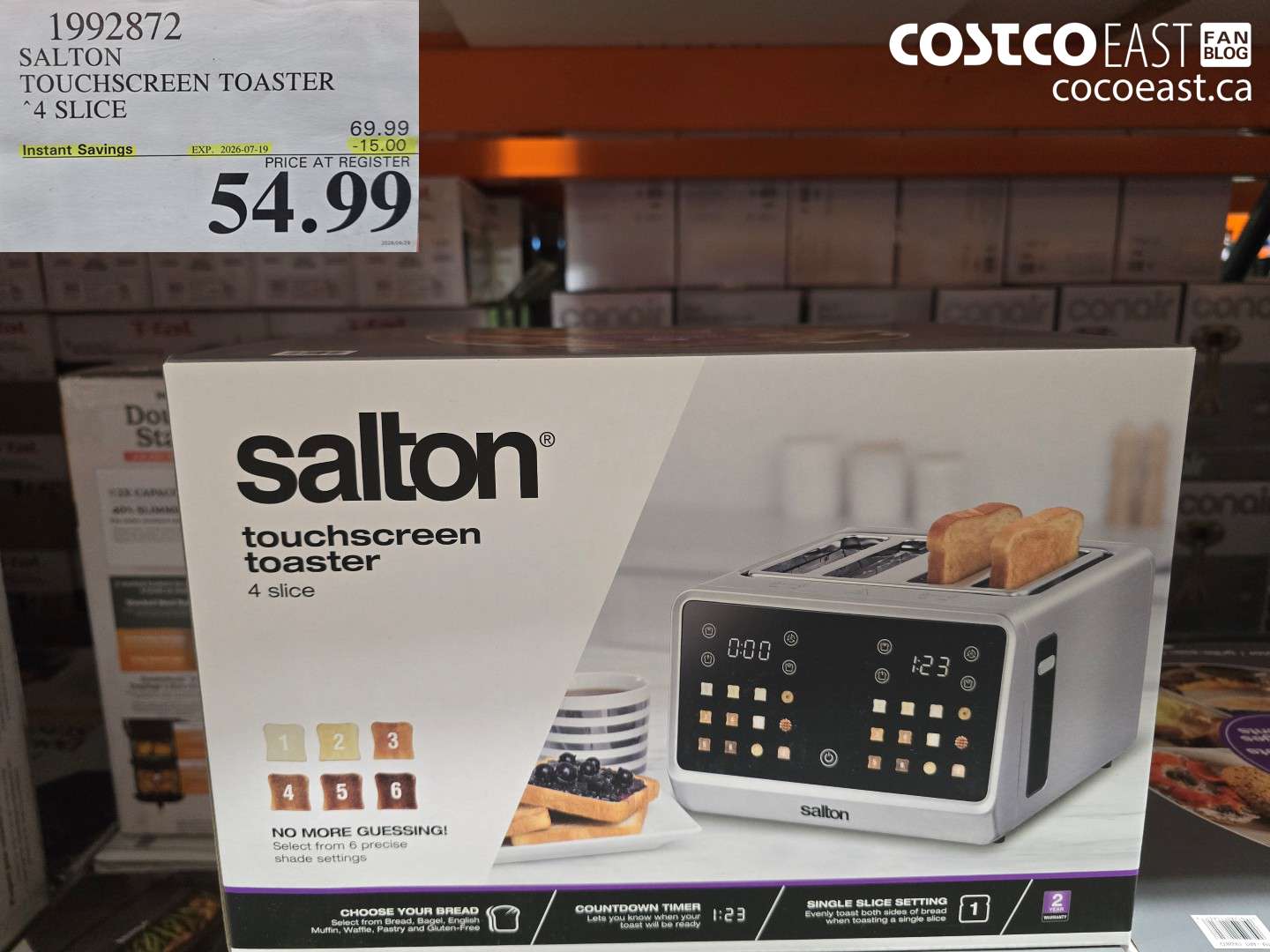 1992872 SALTON TOUCHSCREEN TOASTER 4 SLICE ($15.00 INSTANT SAVINGS EXPIRES ON 2026-07-19) $54.99