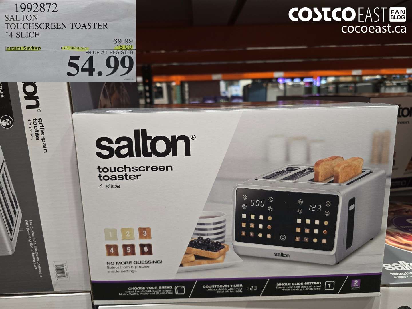 1992872 SALTON TOUCHSCREEN TOASTER 4 SLICE ($15.00 INSTANT SAVINGS EXPIRES ON 2026-07-26) $54.99