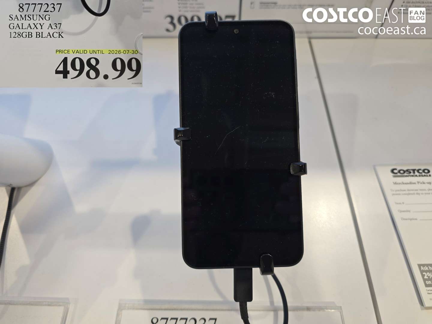 8777237 SAMSUNG GALAXY A37 128GB BLACK $498.99