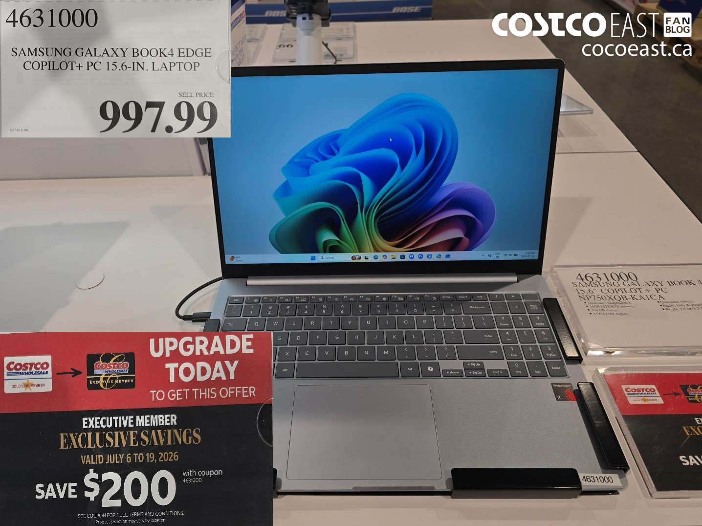 4631000 SAMSUNG GALAXY BOOK4 EDGE COPILOT+ PC 15.6-IN. LAPTOP ($200.00 INSTANT SAVINGS EXPIRES ON 2026-07-19) $797.99