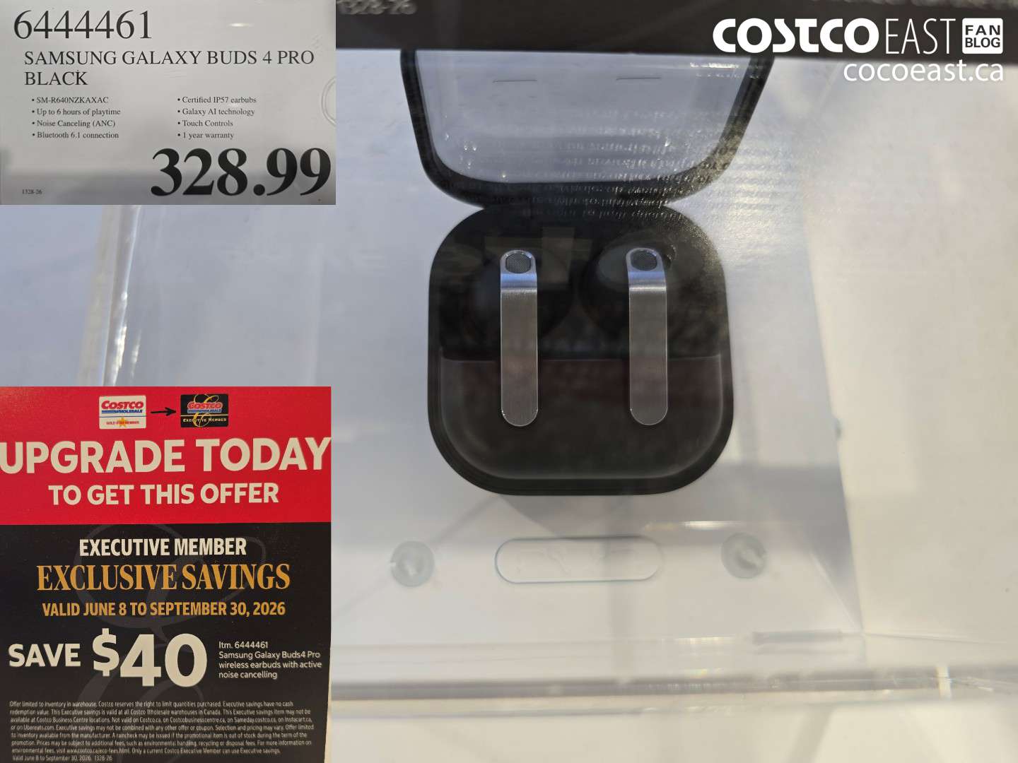 6444461 SAMSUNG GALAXY BUDS 4 PRO BLACK ($40.00 INSTANT SAVINGS EXPIRES ON 2026-09-30) $288.99
