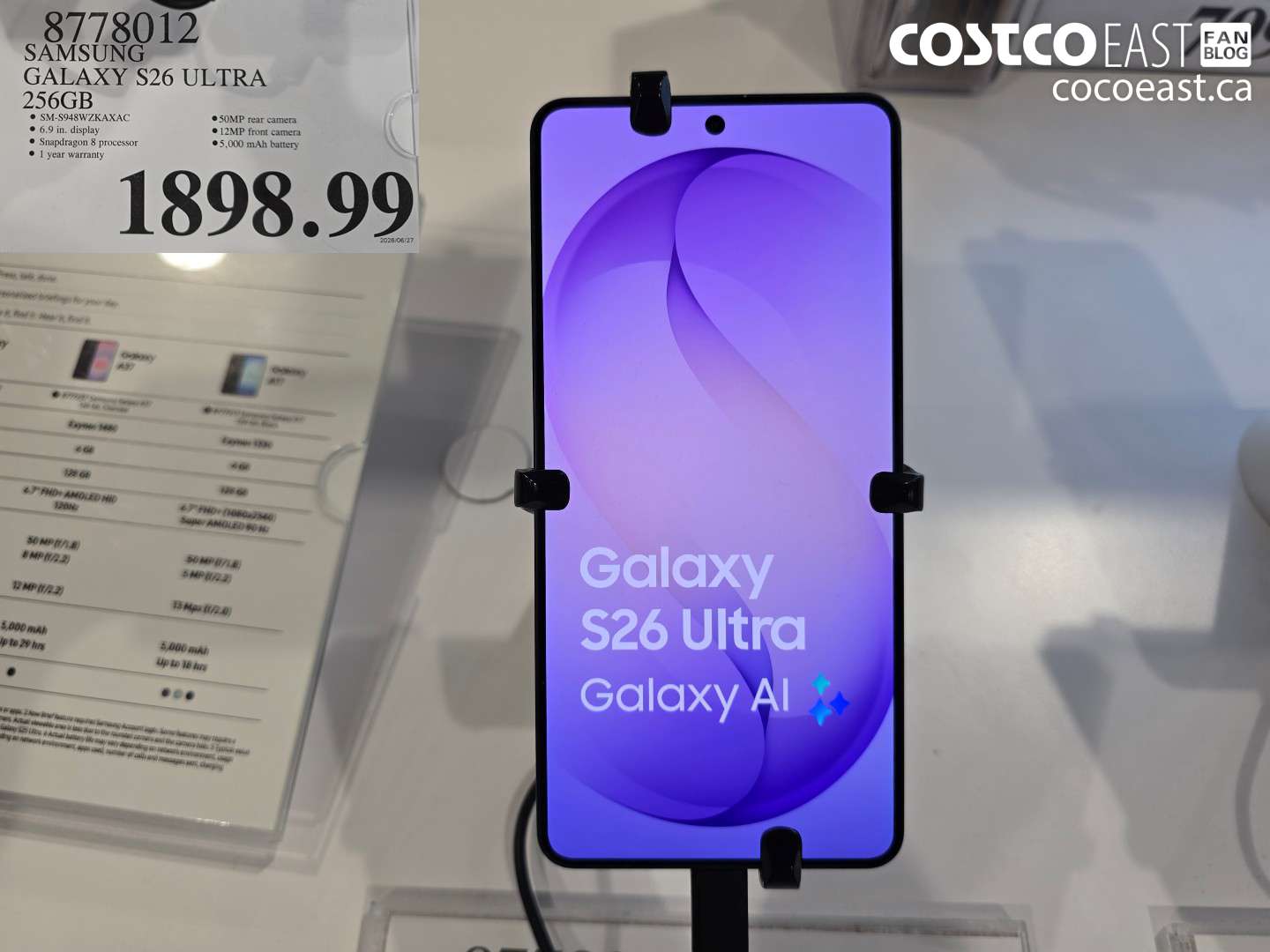 8778012 SAMSUNG GALAXY S26 ULTRA 256GB $1898.99