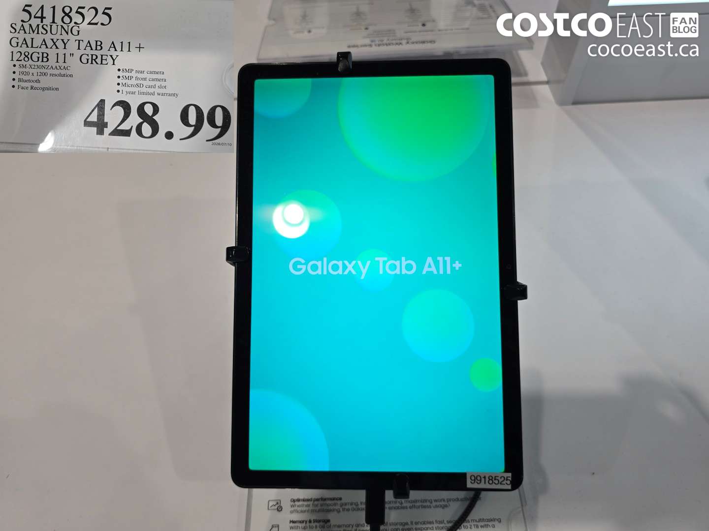 5418525 SAMSUNG GALAXY TAB A11+ 128GB 11