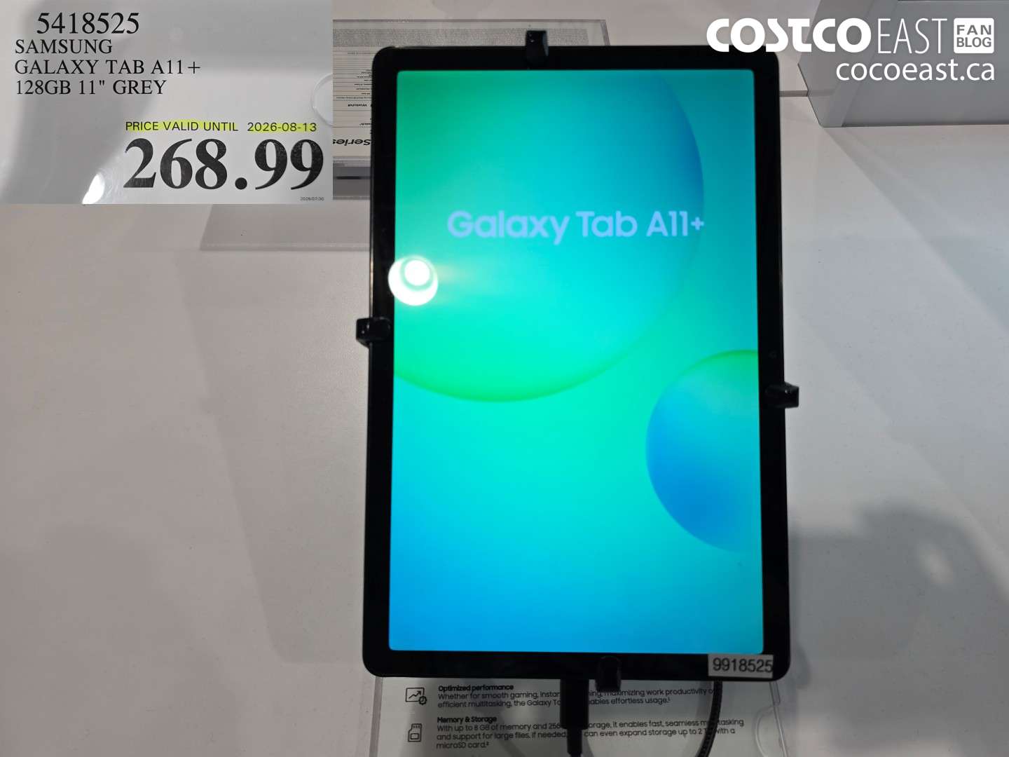 5418525 SAMSUNG GALAXY TAB A11+ 128GB 11