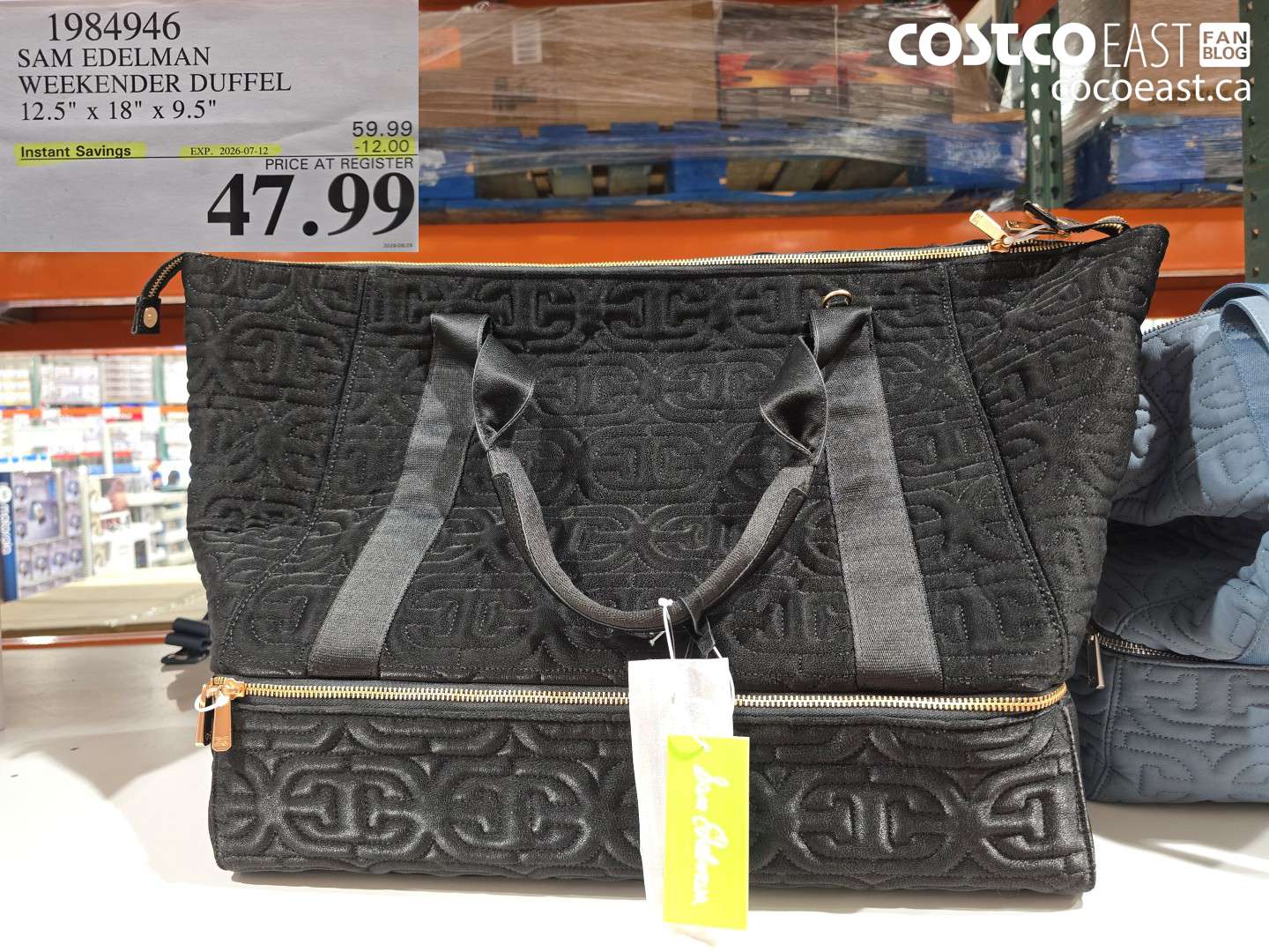 1984946 SAM EDELMAN WEEKENDER DUFFEL 12.5 IN X 18 IN X 9.5 IN ($12.00 INSTANT SAVINGS EXPIRES ON 2026-07-12) $47.99