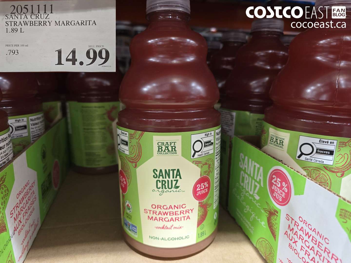 2051111 SANTA CRUZ STRAWBERRY MARGARITA 1.89 L $14.99