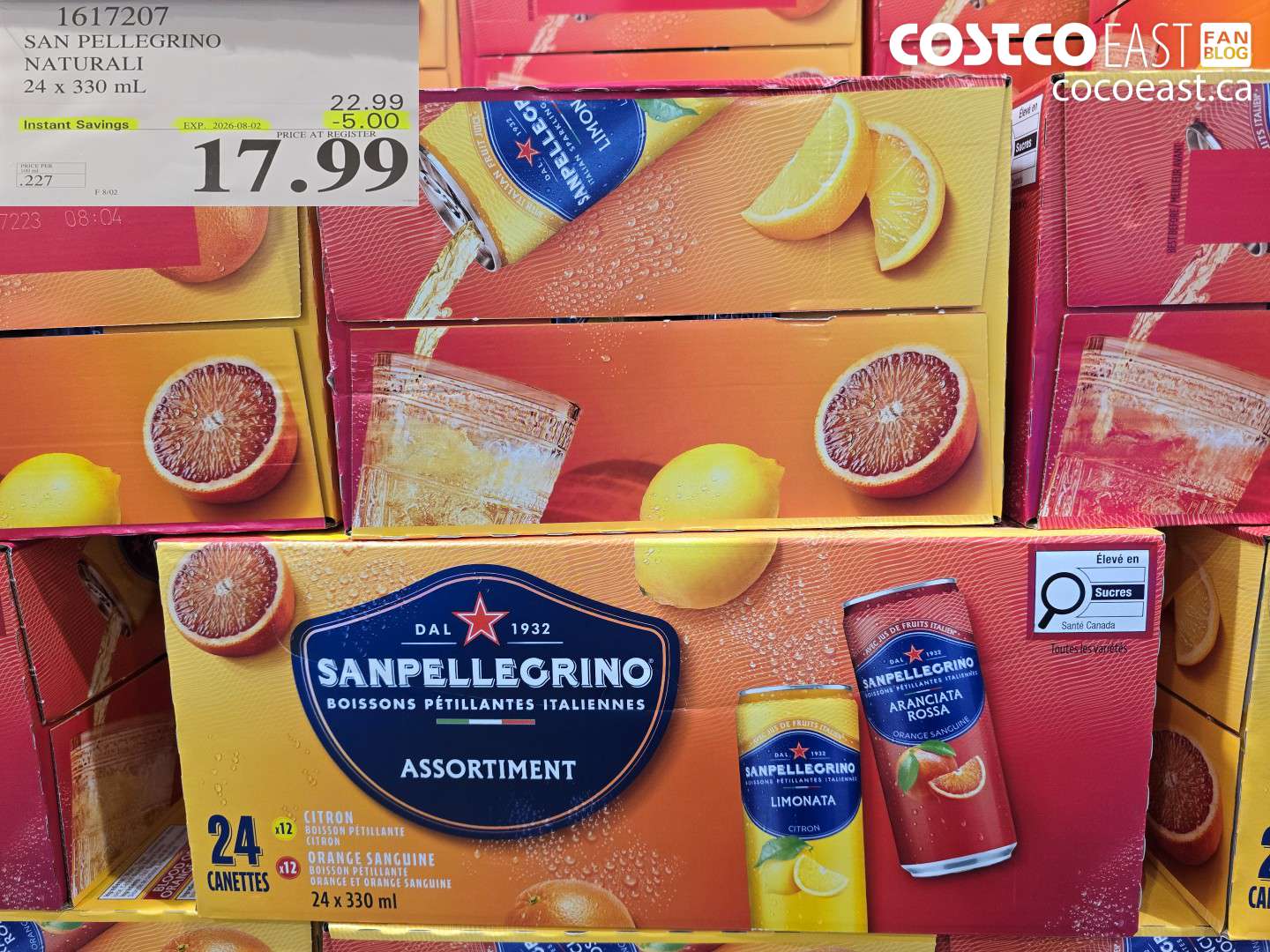1617207 SAN PELLEGRINO NATURALI 24 X 330 ML ($5.00 INSTANT SAVINGS EXPIRES ON 2026-08-02) $17.99