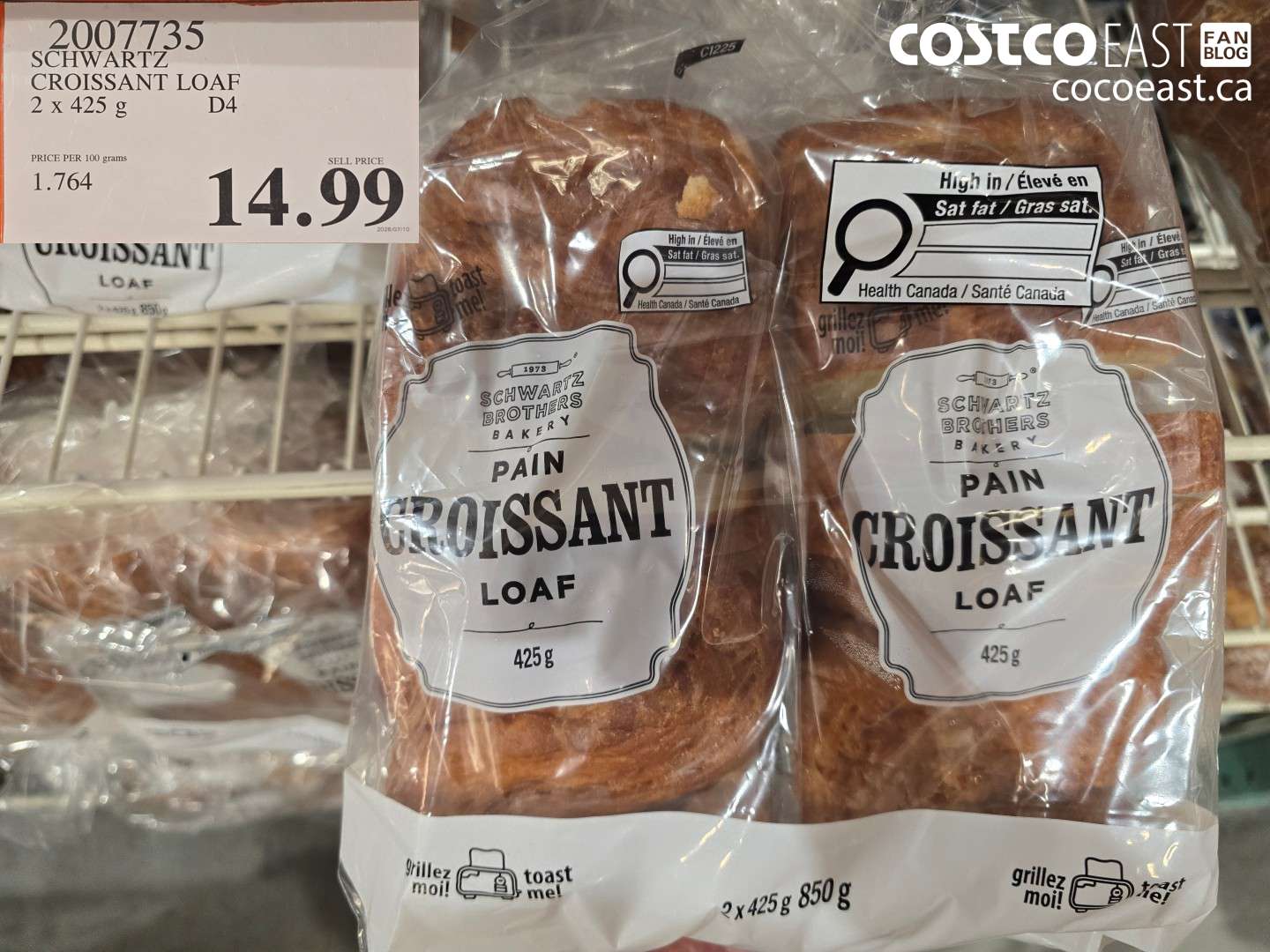 2007735 SCHWARTZ CROISSANT LOAF 2 X 425 G $14.99