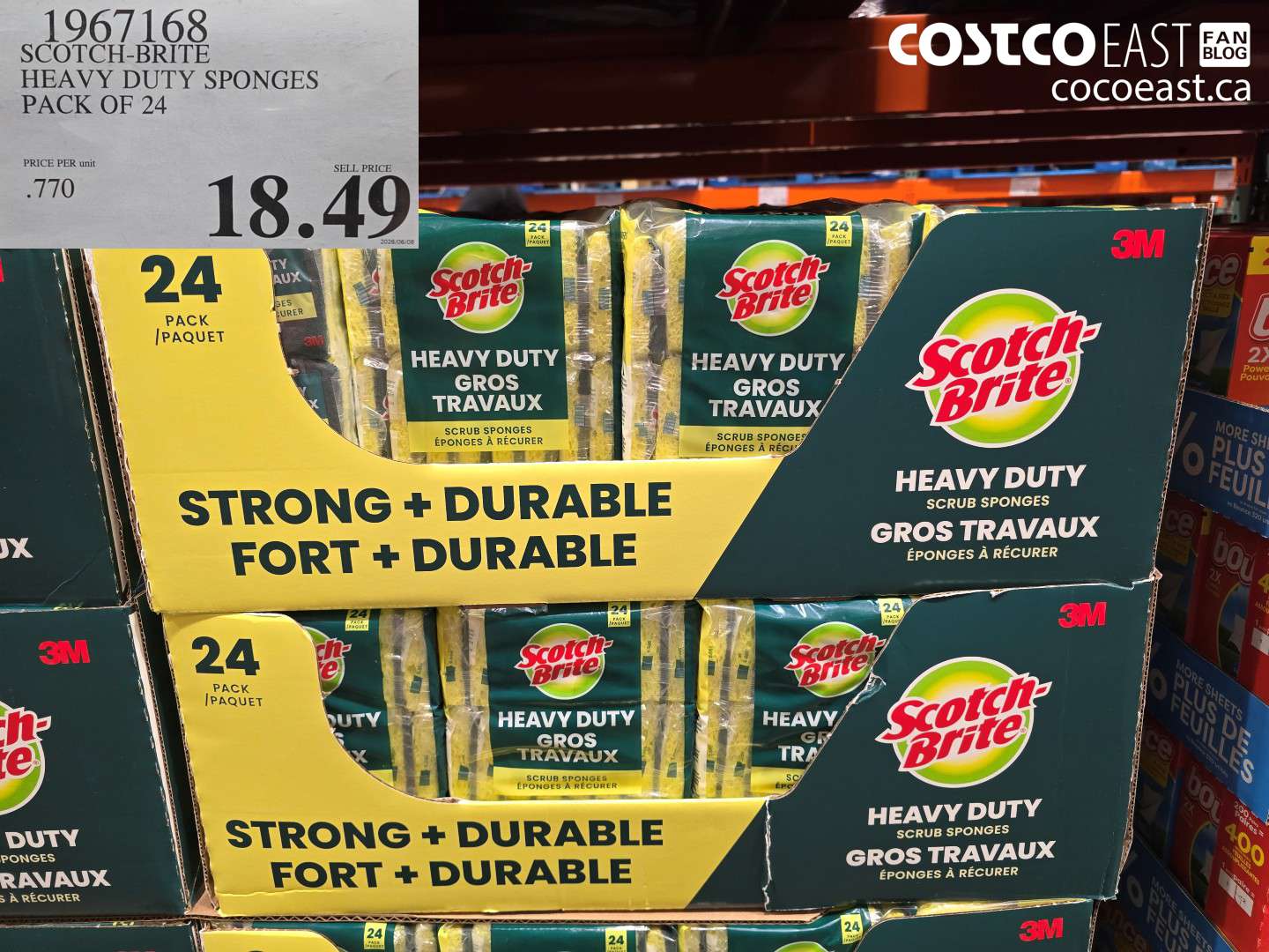 1967168 SCOTCH-BRITE HEAVY DUTY SPONGES PACK OF 24 $18.49