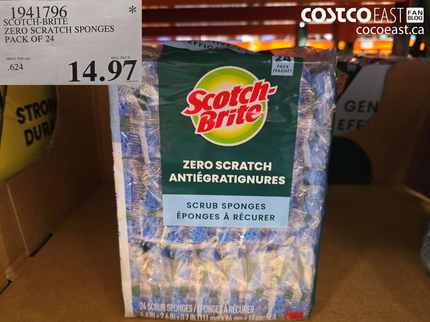 1941796 SCOTCH-BRITE ZERO SCRATCH SPONGES PACK OF 24 $14.97
