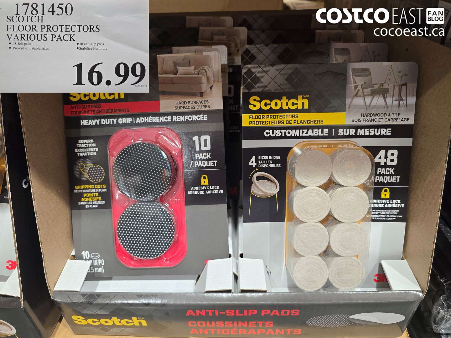 1781450 SCOTCH FLOOR PROTECTORS VARIOUS PACK $16.99