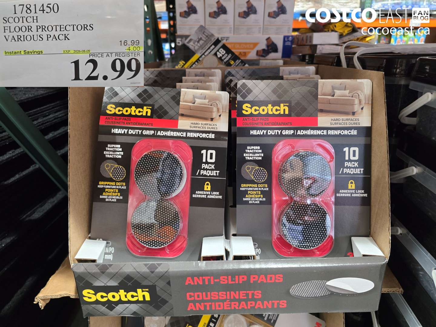 1781450 SCOTCH FLOOR PROTECTORS VARIOUS PACK ($4.00 INSTANT SAVINGS EXPIRES ON 2026-08-09) $12.99