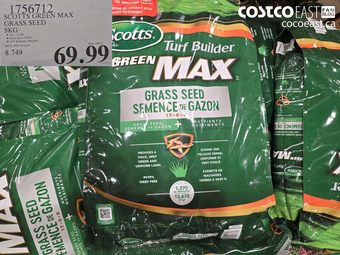 1756712 SCOTTS GREEN MAX GRASS SEED 8KG $69.99