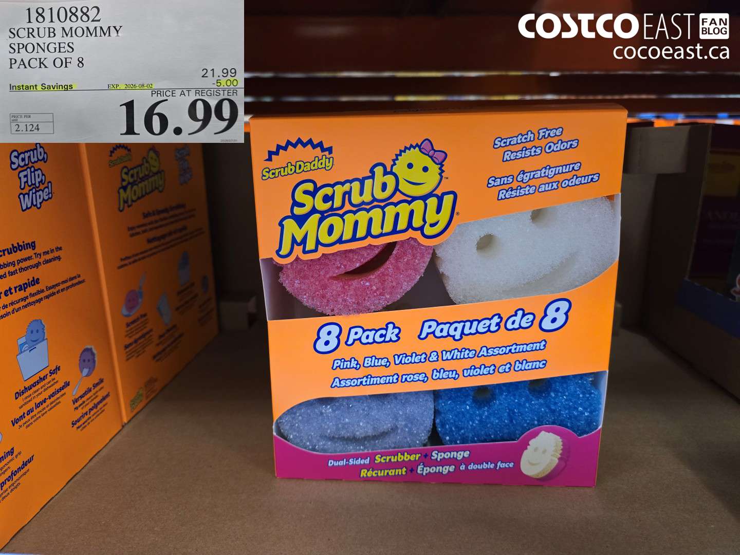1810882 SCRUB MOMMY SPONGES PACK OF 8 ($5.00 INSTANT SAVINGS EXPIRES ON 2026-08-02) $16.99