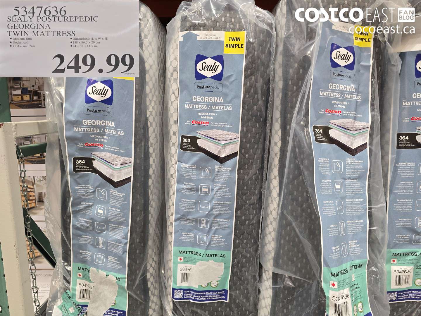5347636 SEALY POSTUREPEDIC GEORGINA TWIN MATTRESS $249.99