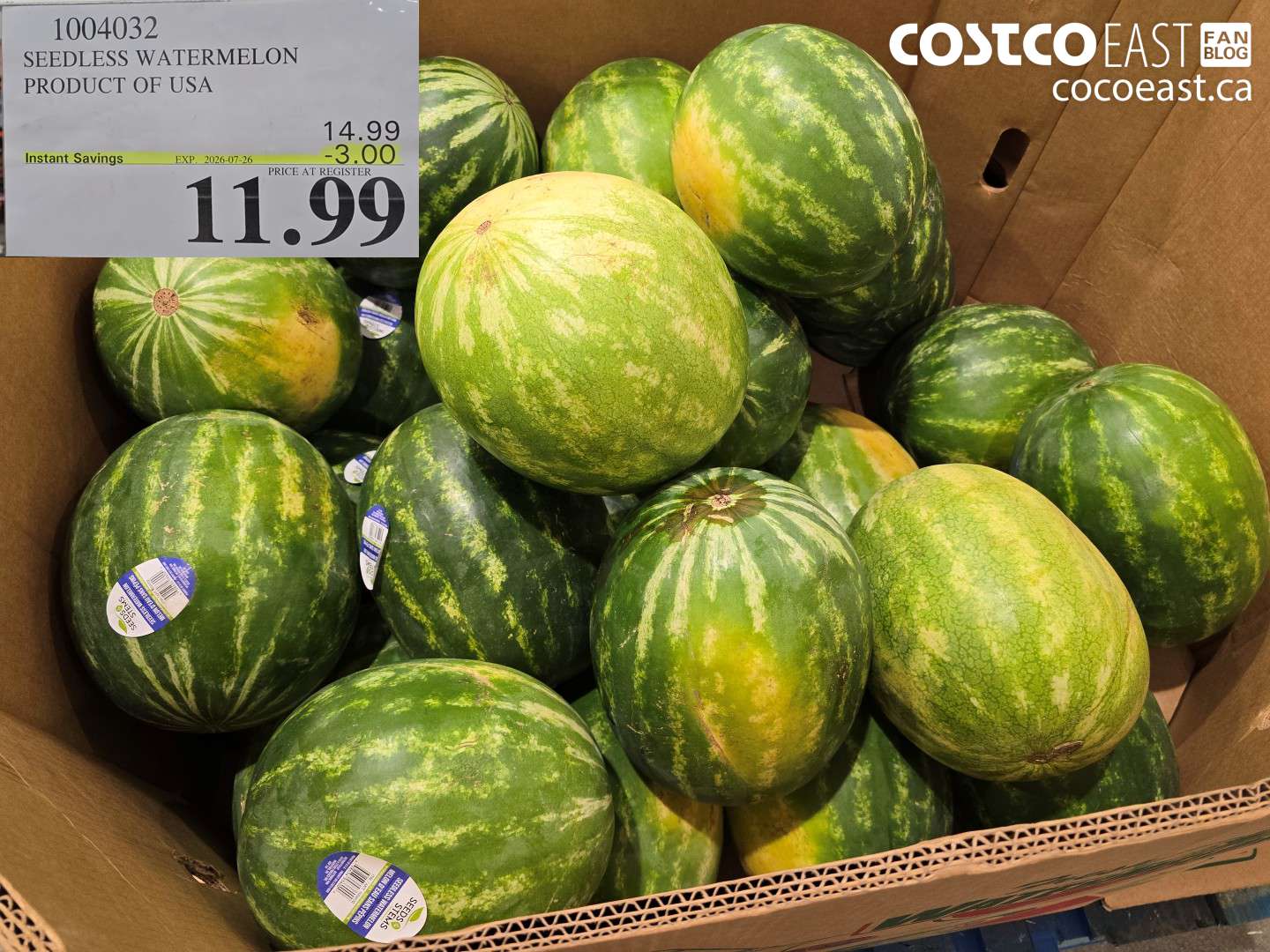 1004032 SEEDLESS WATERMELON ($3.00 INSTANT SAVINGS EXPIRES ON 2026-07-26) $11.99