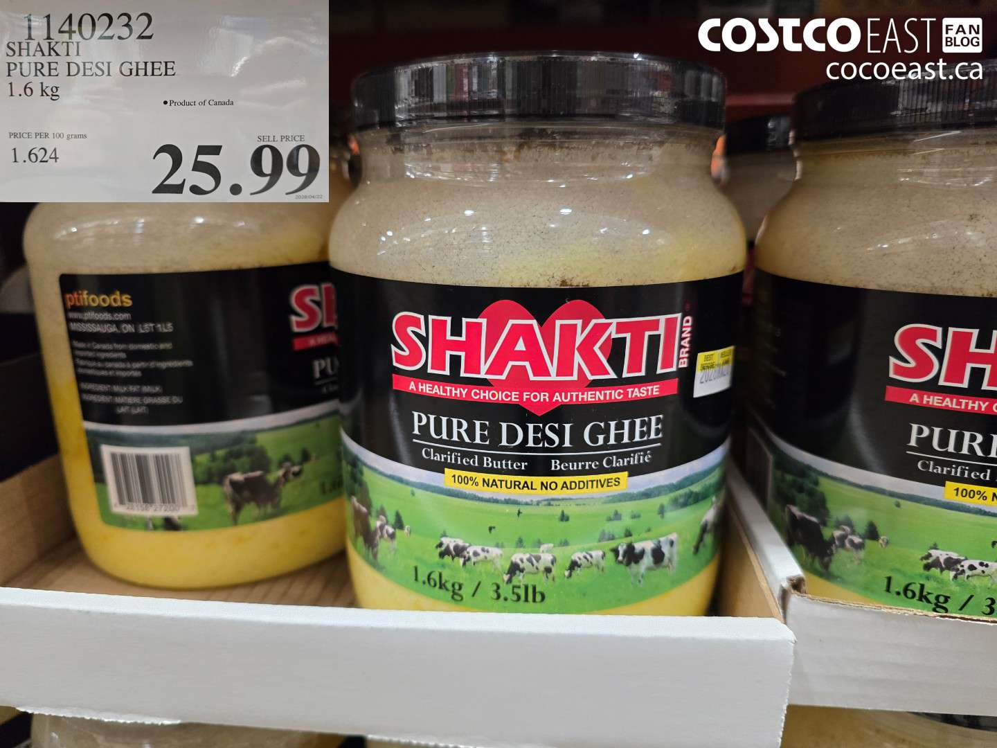 1140232 SHAKTI PURE DESI GHEE 1.6 KG $25.99