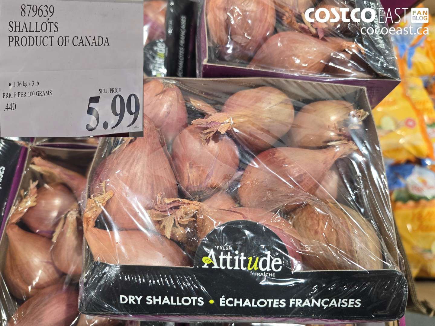 879639 SHALLOTS PRODUCT OF CANADA 1.36 KG / 3 LB $5.99
