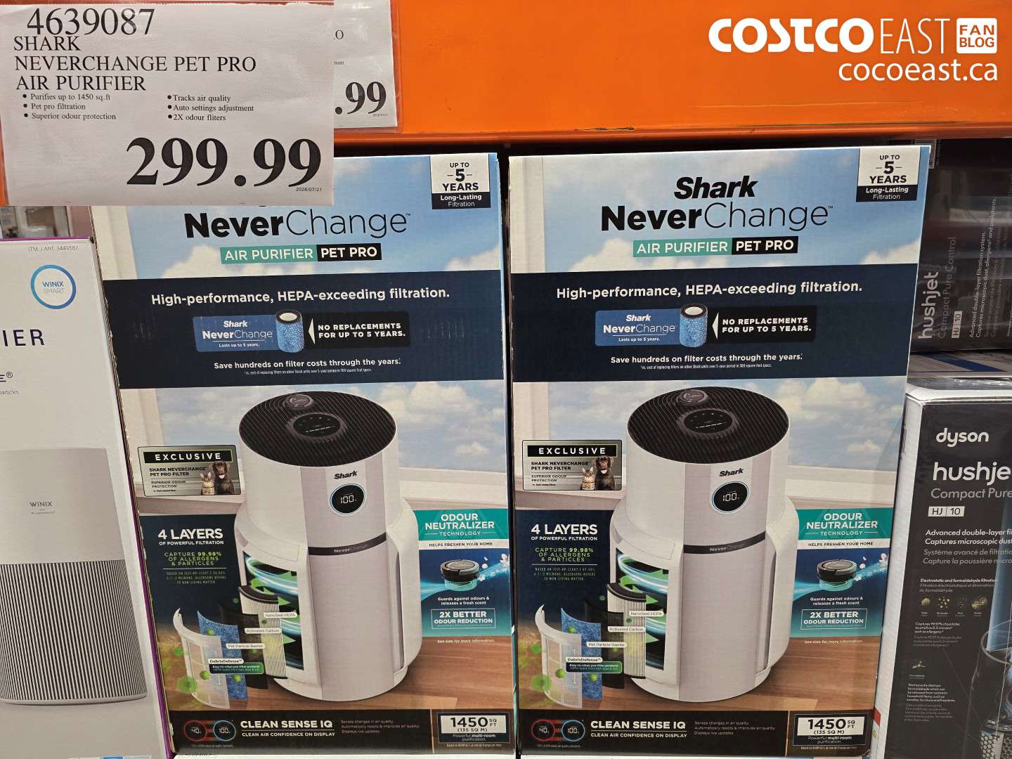 4639087 SHARK NEVERCHANGE PET PRO AIR PURIFIER $299.99