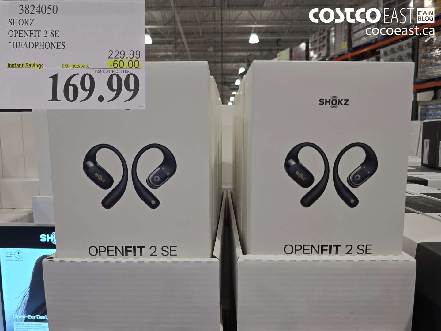 3824050 SHOKZ OPENFIT 2 SE HEADPHONES ($60.00 INSTANT SAVINGS EXPIRES ON 2026-08-02) $169.99