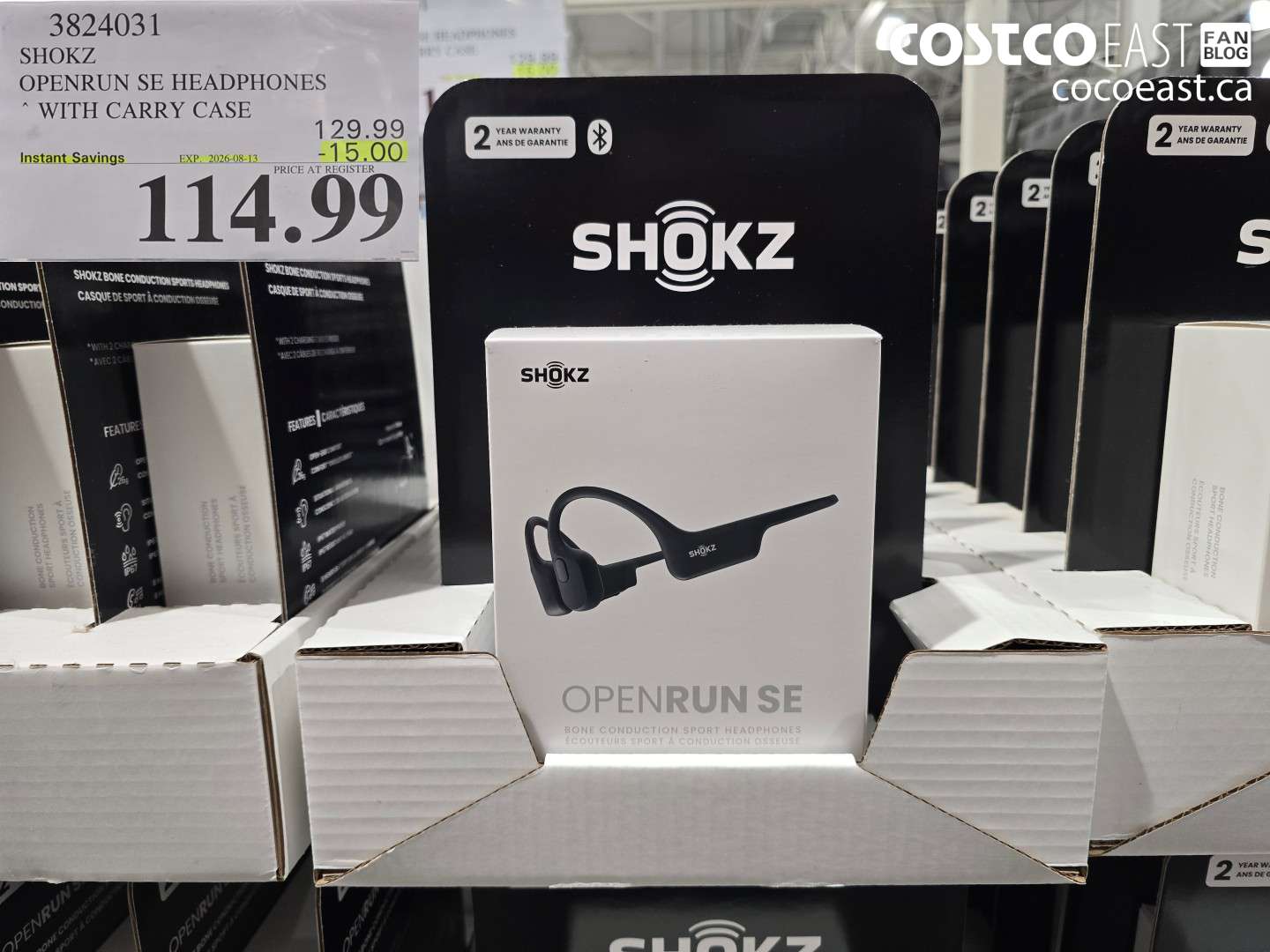 3824031 SHOKZ OPENRUN SE HEADPHONES ($15.00 INSTANT SAVINGS EXPIRES ON 2026-08-13) $114.99