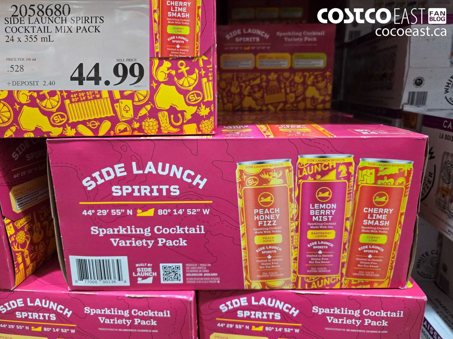 2058680 SIDE LAUNCH SPIRITS COCKTAIL MIX PACK 24 X 355 ML $44.99