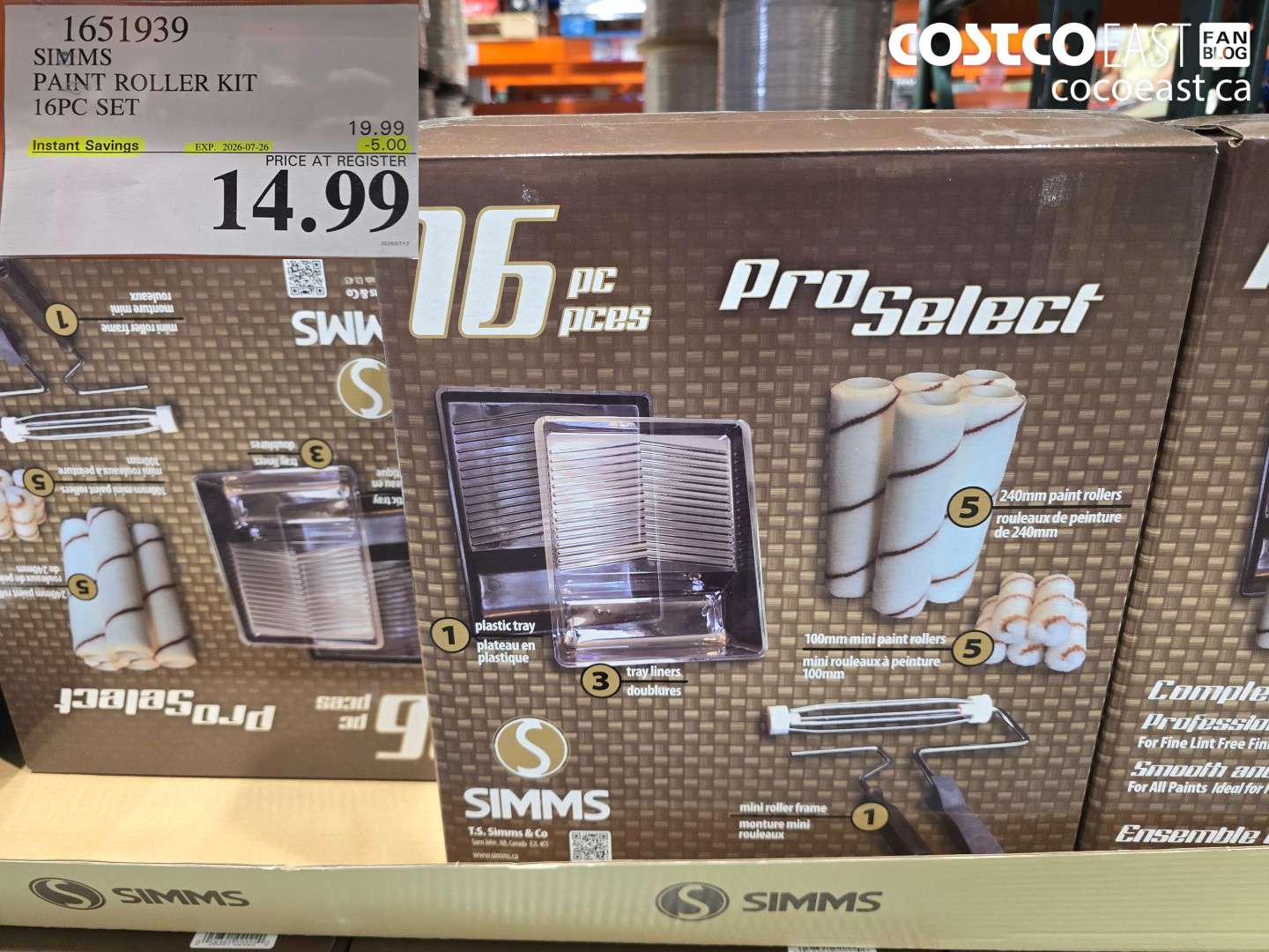 1651939 SIMMS PAINT ROLLER KIT 16PC SET ($5.00 INSTANT SAVINGS EXPIRES ON 2026-07-26) $14.99