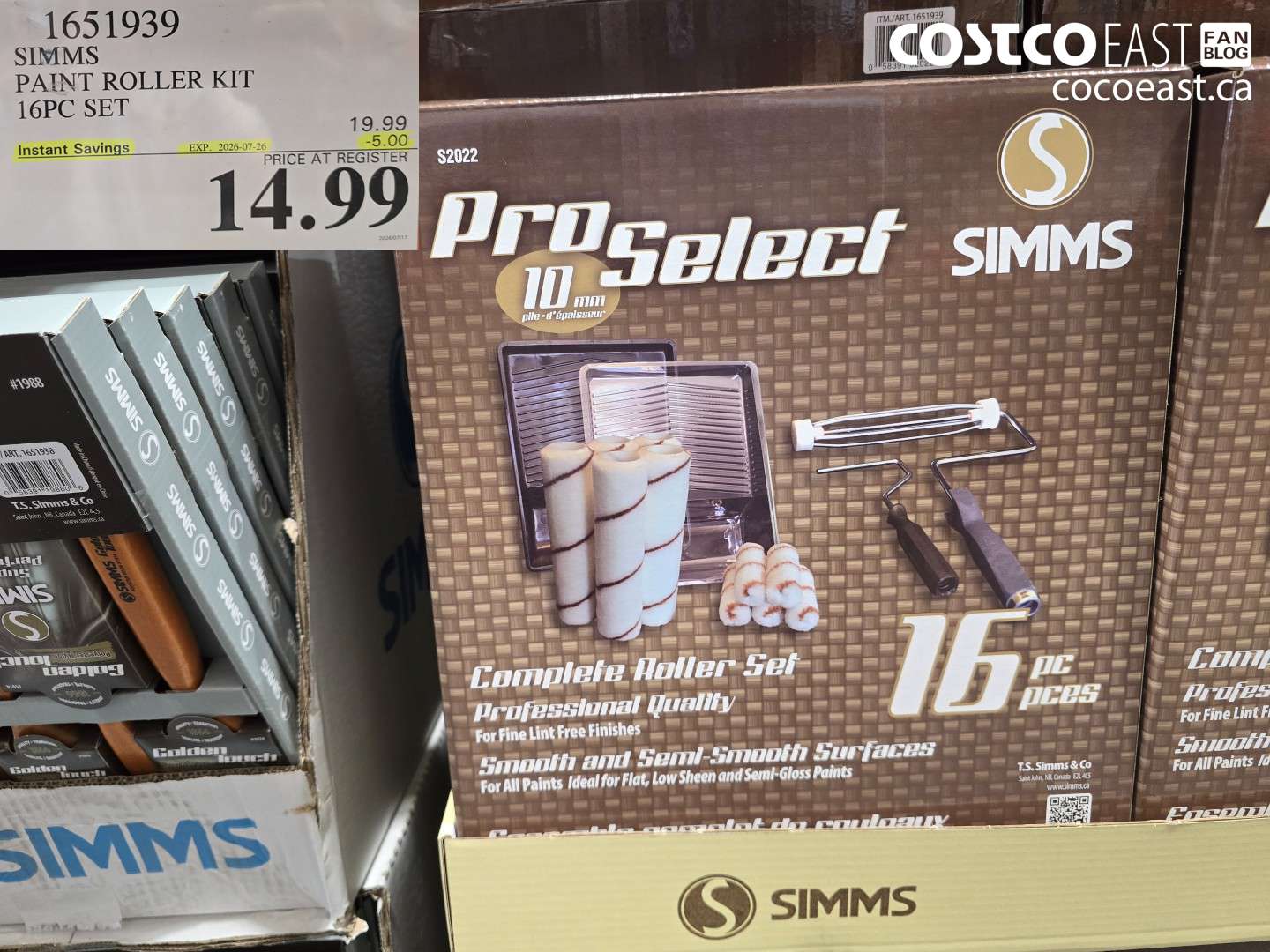 1651939 SIMMS PAINT ROLLER KIT 16PC SET ($5.00 INSTANT SAVINGS EXPIRES ON 2026-07-26) $14.99