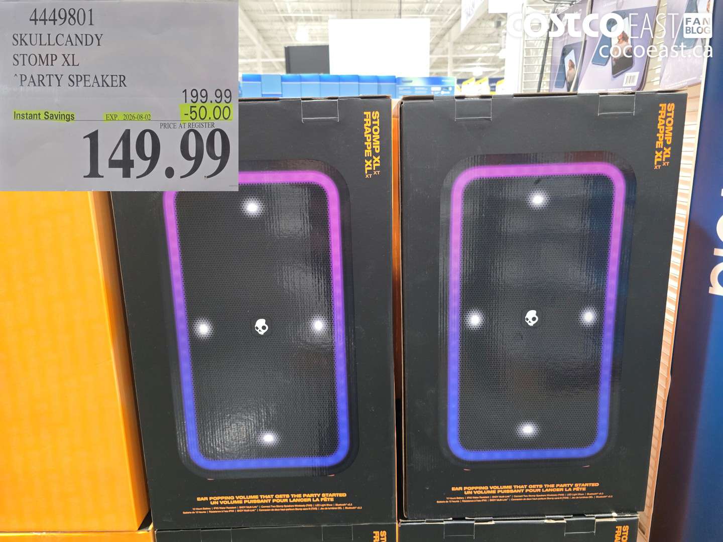 4449801 SKULLCANDY STOMP XL PARTY SPEAKER ($50.00 INSTANT SAVINGS EXPIRES ON 2026-08-02) $149.99