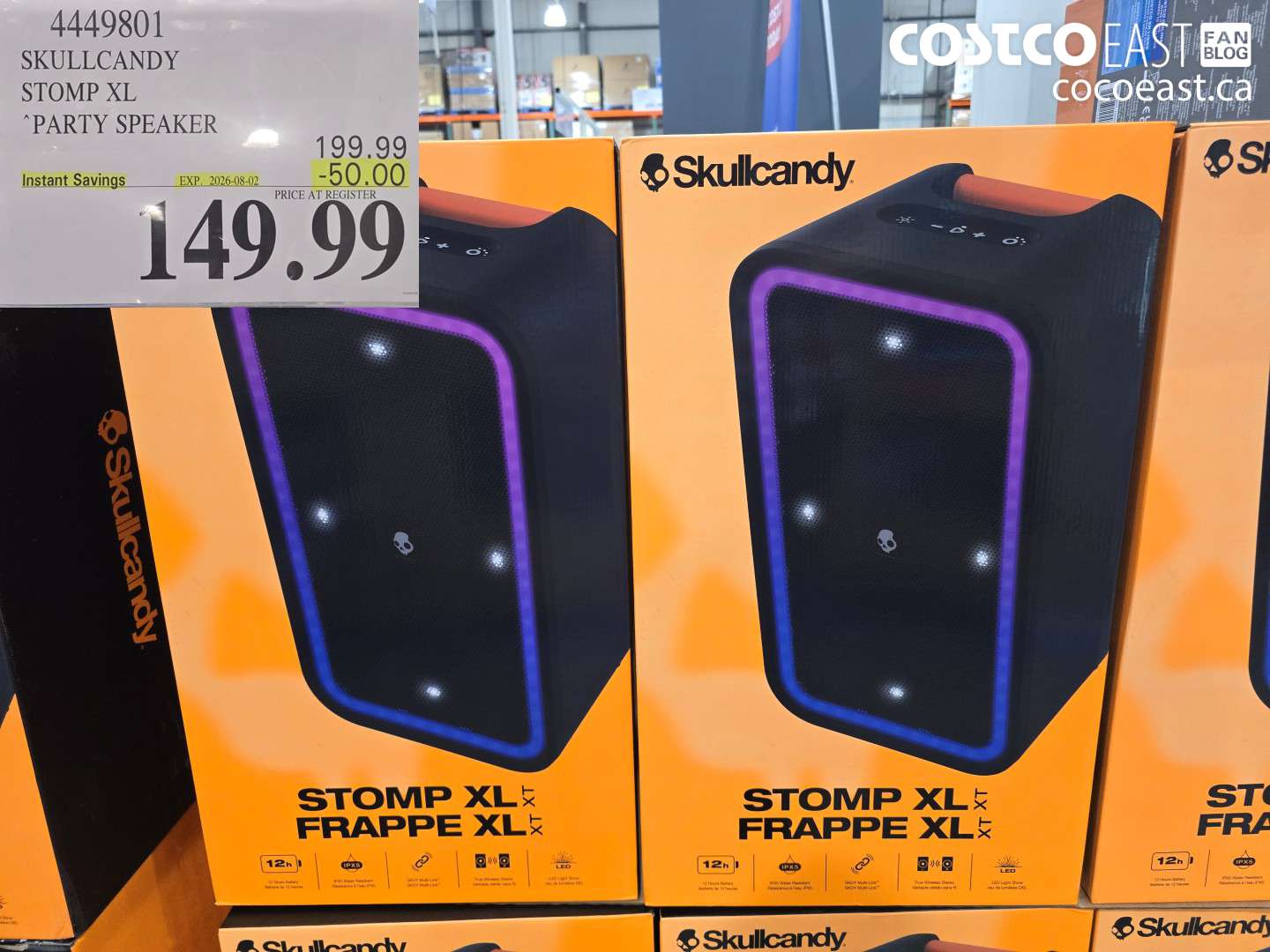 4449801 SKULLCANDY STOMP XL PARTY SPEAKER ($50.00 INSTANT SAVINGS EXPIRES ON 2026-08-02) $149.99