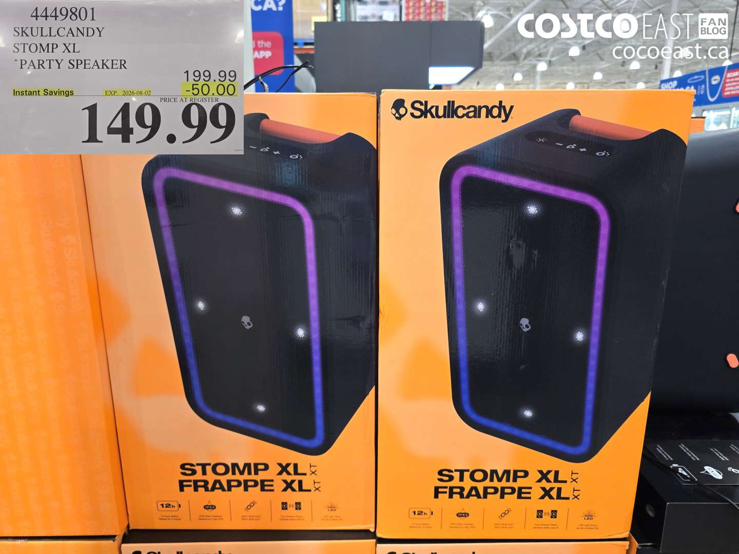 4449801 SKULLCANDY STOMP XL PARTY SPEAKER ($50.00 INSTANT SAVINGS EXPIRES ON 2026-08-02) $149.99