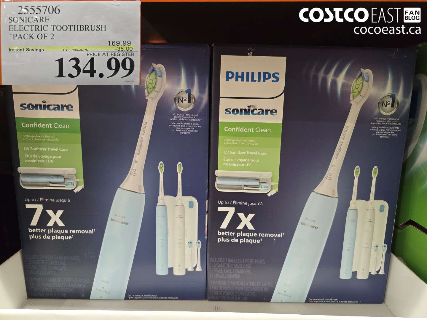 2555706 SONICARE ELECTRIC TOOTHBRUSH PACK OF 2 ($35.00 INSTANT SAVINGS EXPIRES ON 2026-07-26) $134.99