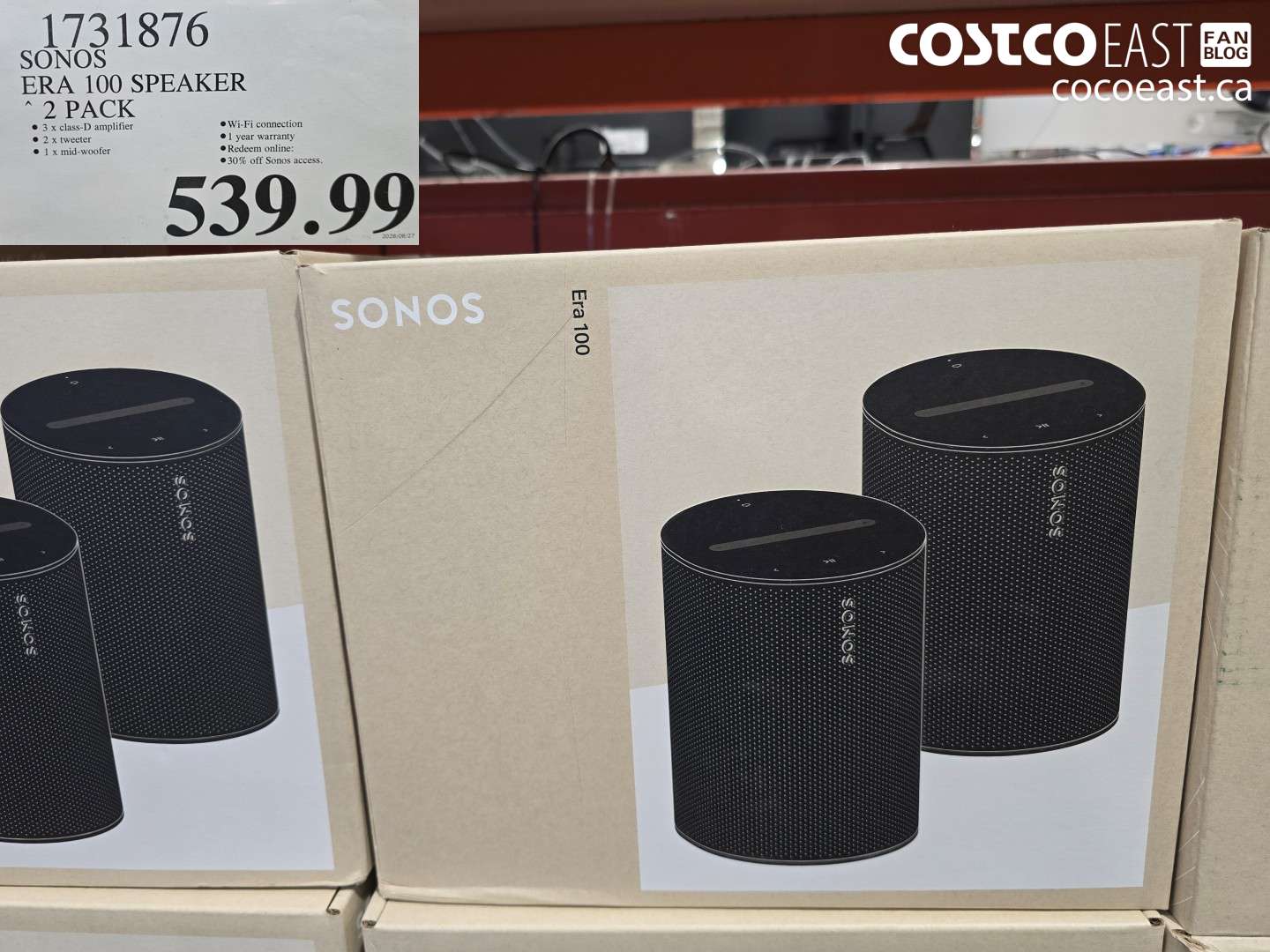 1731876 SONOS ERA 100 SPEAKER 2 PACK $539.99