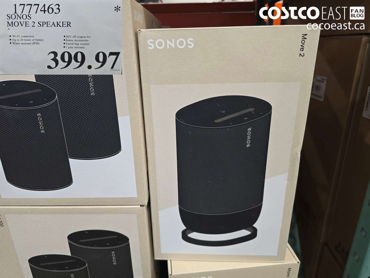 1777463 SONOS MOVE 2 SPEAKER $399.97