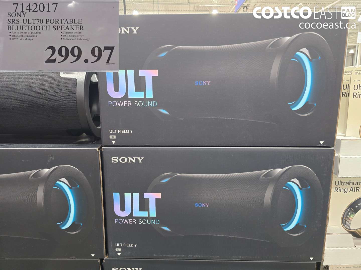 7142017 SONY SRS-ULT70 PORTABLE BLUETOOTH SPEAKER $299.97
