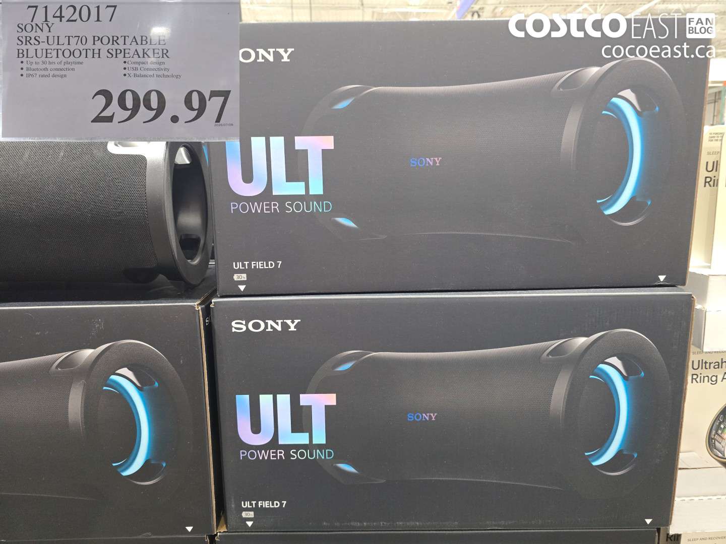 7142017 SONY SRS-ULT70 PORTABLE BLUETOOTH SPEAKER $299.97