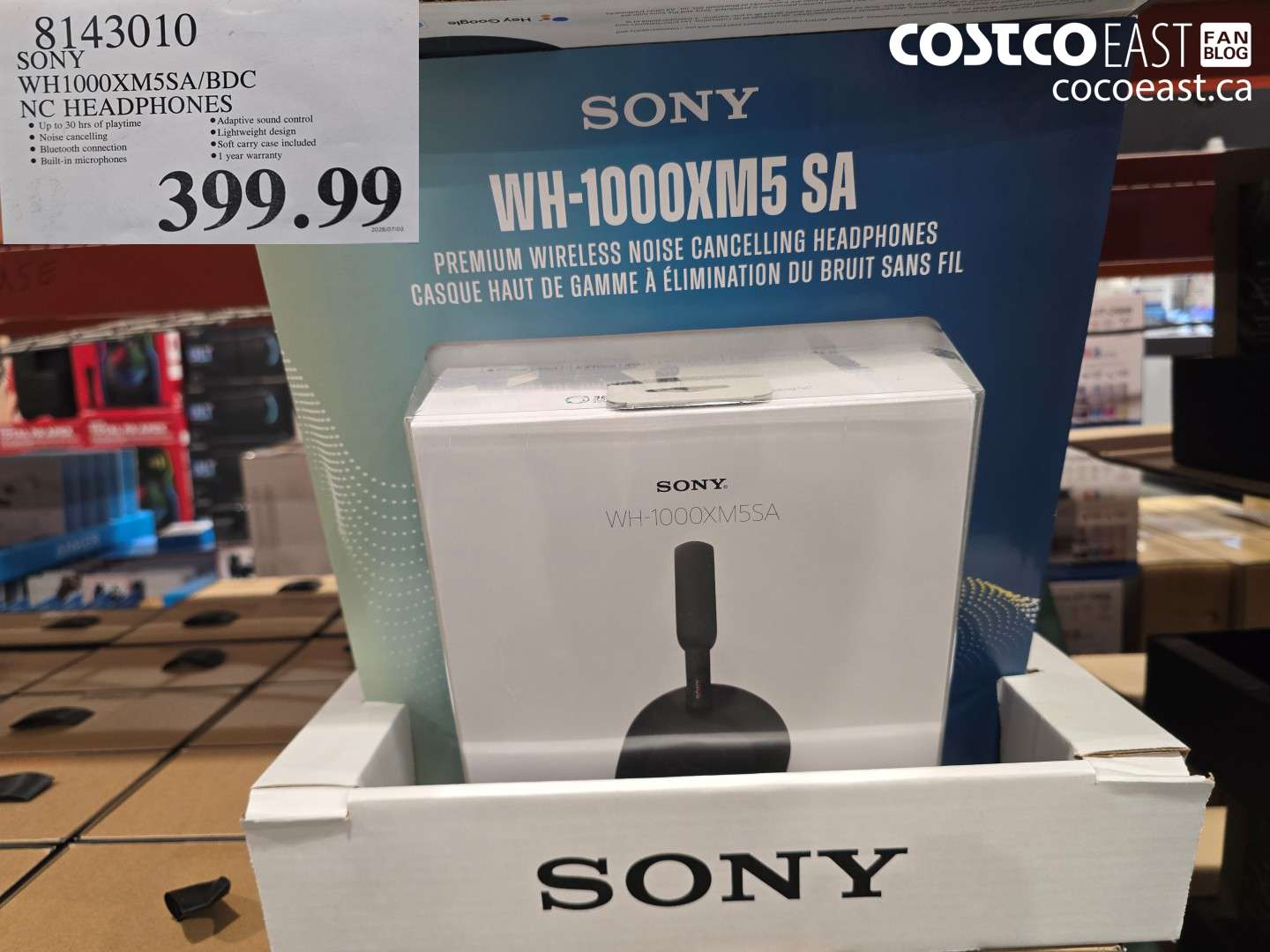 8143010 SONY WH1000XM5SA/BDC NC HEADPHONES $399.99
