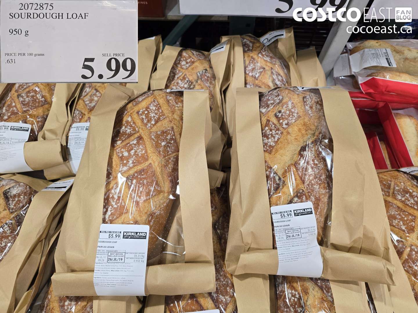 2072875 SOURDOUGH LOAF 950 G $5.99