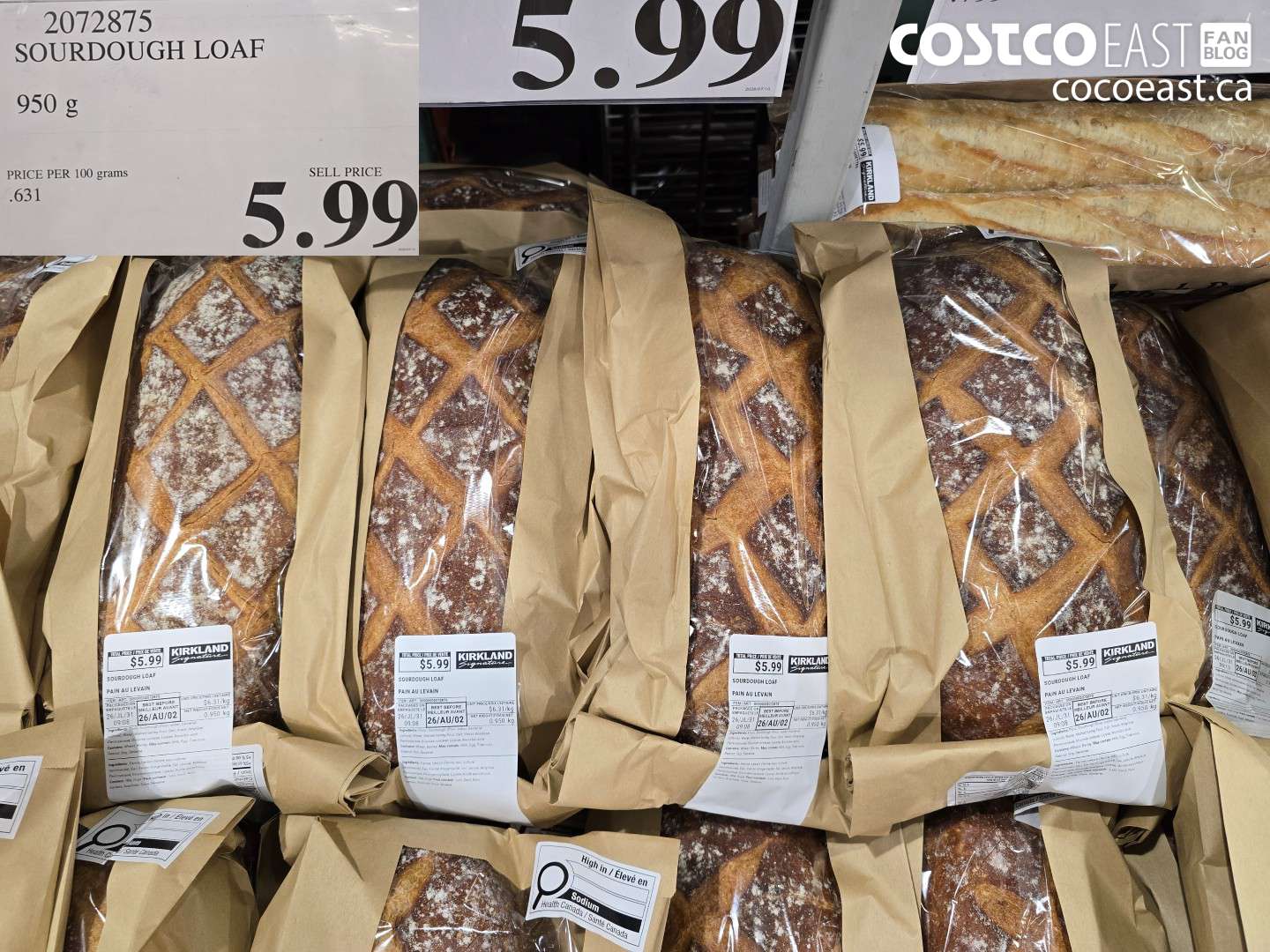 2072875 SOURDOUGH LOAF 950 G $5.99