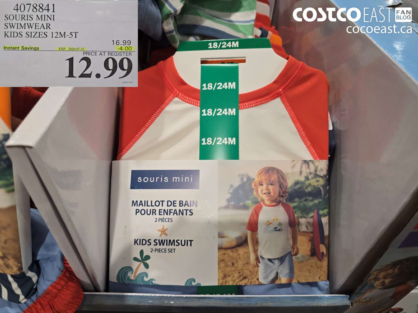 4078841 SOURIS MINI SWIMWEAR KIDS SIZES 12M-5T ($4.00 INSTANT SAVINGS EXPIRES ON 2026-07-12) $12.99